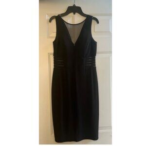 Morgan & Co Black Mesh Midi Dress Size 7/8